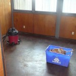 This room is fairly small but we're so happy to have an extra room. After we removed the carpet we cleaned up and began removing the paneling.