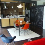 a view from the living area into galley kitchen.  It's very open.