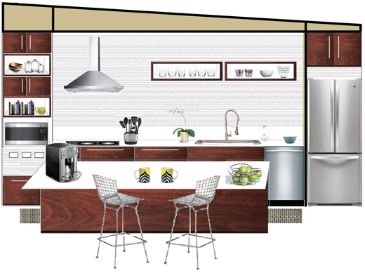 modern kitchen plan drawing